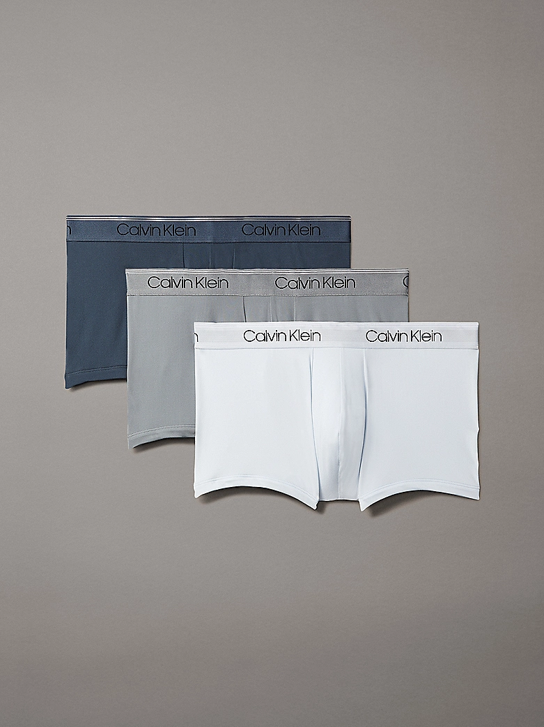 3 PACK BOXER UOMO CALVIN KLEIN IN MORBIDA MICROFIBRA BLU, AZZURRO E GRIGIO