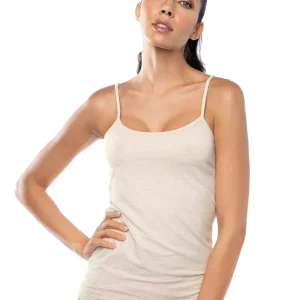 Canotta con spallina sottile - ECRU MELANGE - 1430