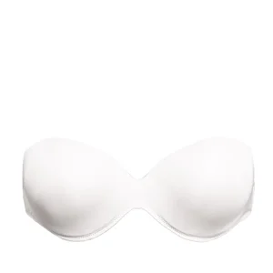 Fascia ad effetto “schiena nuda” con coppe graduate, ferretto invisibile e spalline in silicone in dotazione - BIANCO - 1570