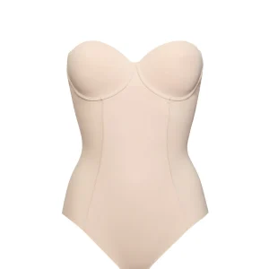 Body con coppe imbottite, ferretto, spalline removibili e taglio laser - CIPRIA - 1842