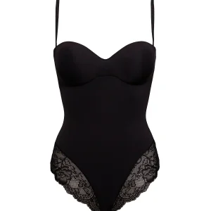 Body con coppe graduate, ferretto invisibile e spalline rimovibili - NERO - 1978