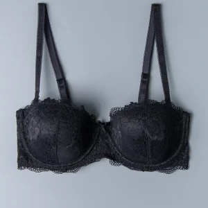 Fascia con coppe imbottite, ferretto e spalline removibili - NERO - 2450