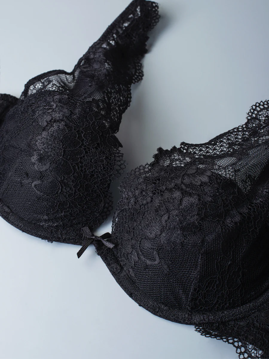 Bralette con coppe imbottite e ferretto - NERO - 2451 - immagine 5