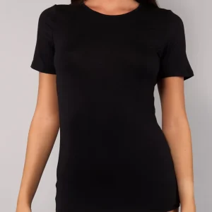 Maglia Manica Corta Girocollo in Modal - NERO - 6010