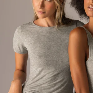 Maglia Manica Corta Girocollo in Modal - GRIGIO MELANGE - 6010