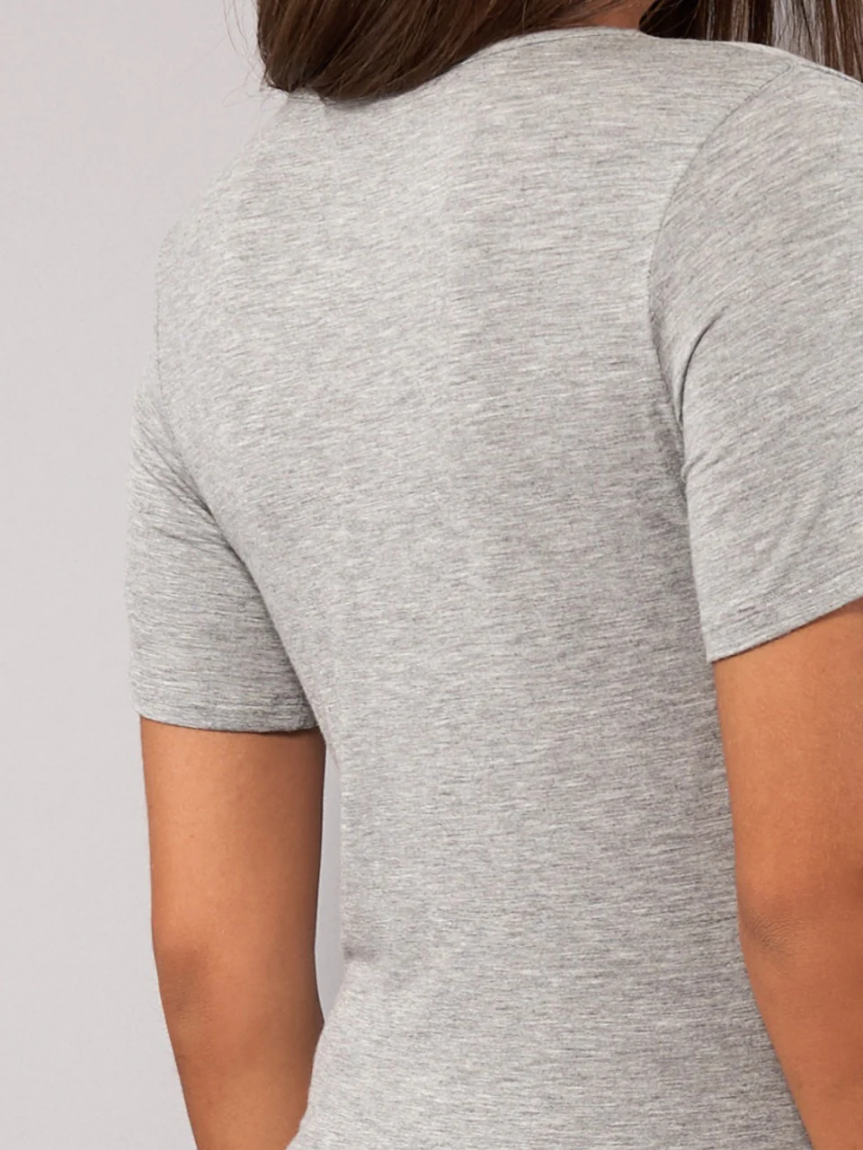 Maglia Manica Corta Girocollo in Modal - GRIGIO MELANGE - 6010 - immagine 9
