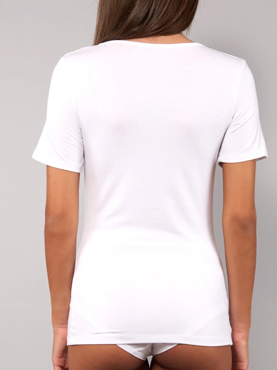 Maglia Manica Corta Girocollo in Modal - MILK - 6010 - immagine 4