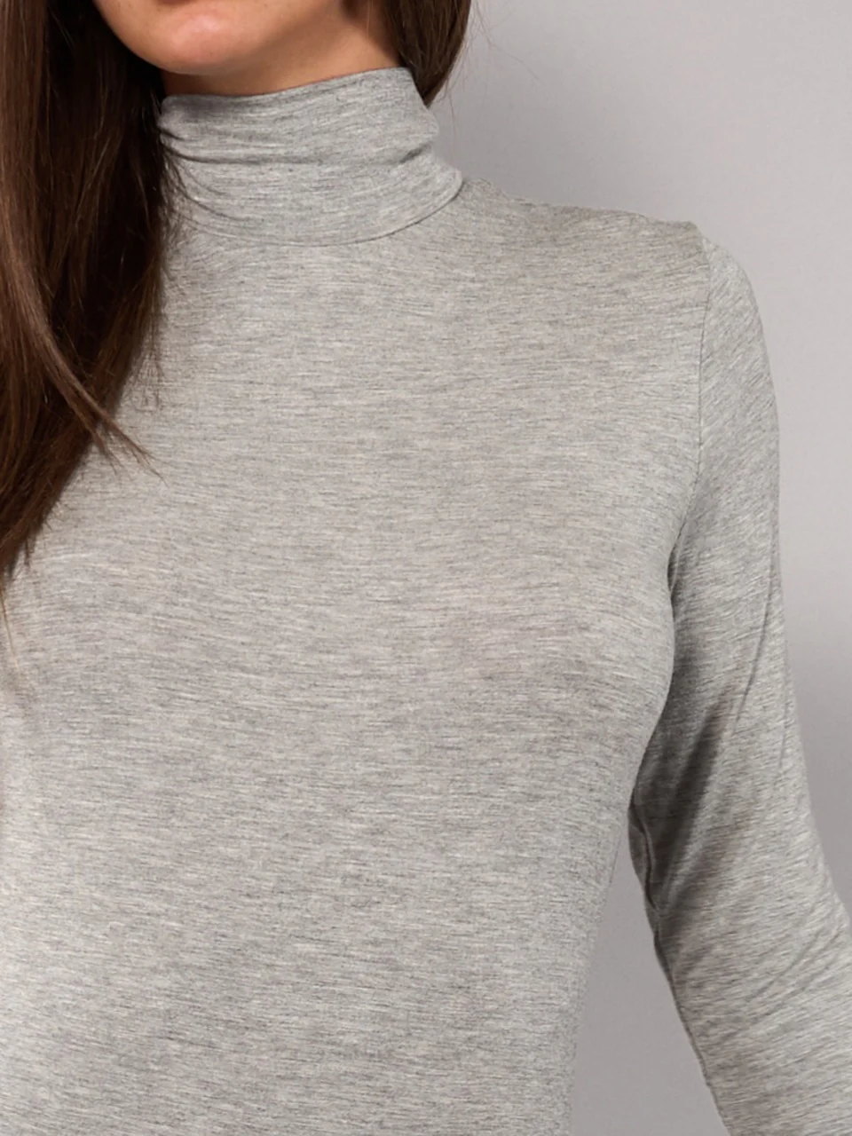 Body a Collo Alto in Modal - GRIGIO MELANGE - 6018 - immagine 3