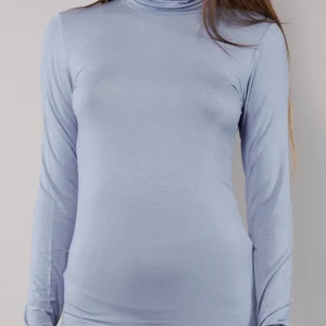 Dolcevita Manica Lunga Collo Alto in Modal - DENIM - 6020