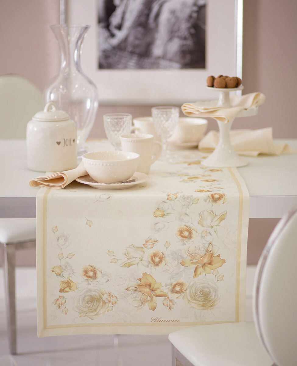 RUNNER ROSE 50X150 100% LINO BLUMARINE - immagine 6