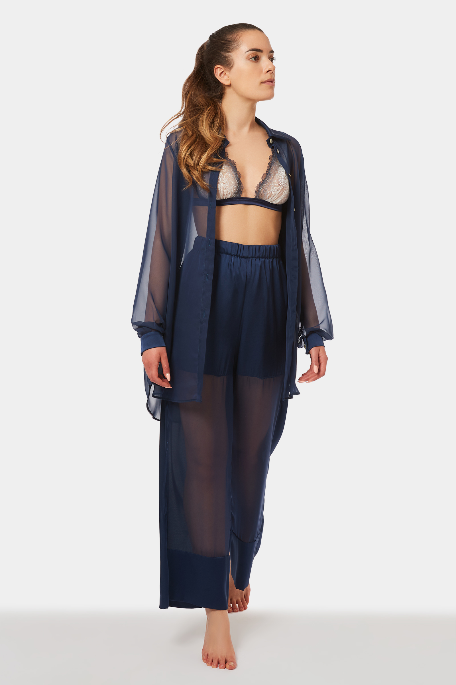 Prue – Pantalone in raso e voile - immagine 8