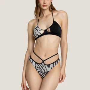 COSTUME 4GIVENESS FASCIA CON SLIP A VITA ALTA FANTASIA ZEBRA LUREX