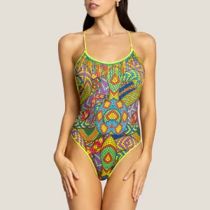 COSTUME DONNA 4GIVENESS INTERO OLIMPIONICO FANTASIA SNAKE CON PERLINE SULLO SCOLLO