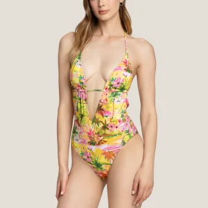 COSTUME DONNA 4GIVENESS NEL CLASSICO MODELLO INTERO FANTASIA FIORI E PALME