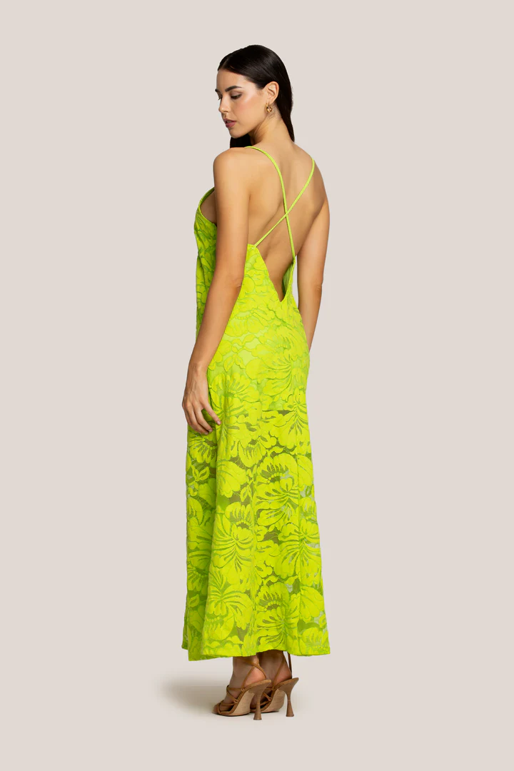 ABITO LUNGO 4GIVENESS IN PIZZO FLOREALE BIANCO - immagine 3