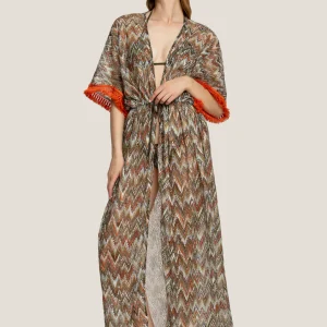 KAFTANO 4GIVENESS LUNGO TRAFORATO CON MINI PAILLETTES