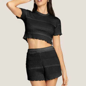 SHORT DONNA 4GIVENESS TRAFORATO NERO