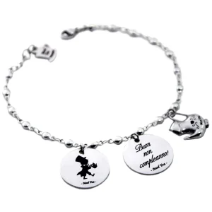 BRACCIALE MAD TEA ACCIAIO INOSSIDABILE ALICE IN WONDERLAND “BUON NON COMPLEANNO”