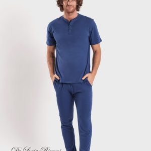 Pigiama Uomo Lungo Mezza_Manica Pepenero