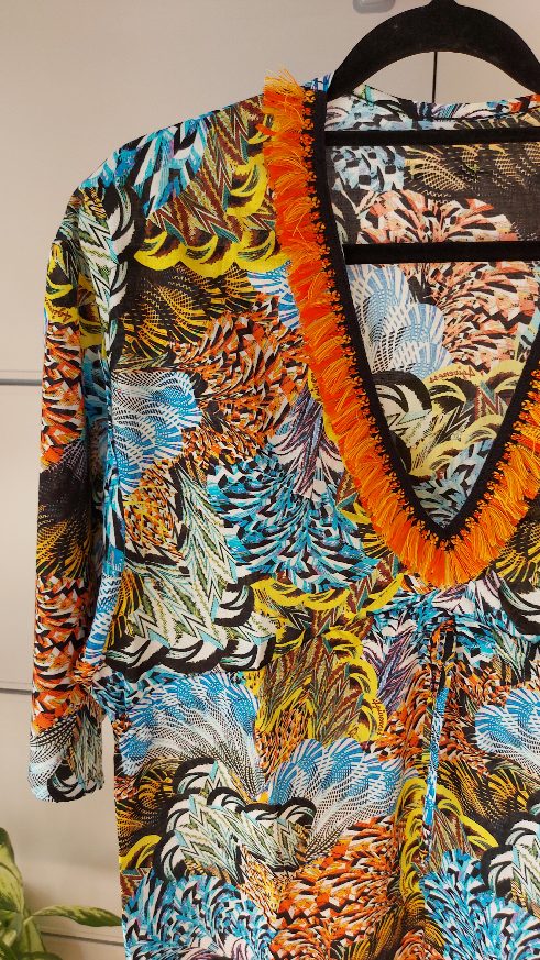 VESTITO 4GIVENESS CON MEZZA MANICA E FRANGETTA SULLA SCOLLATURA - immagine 3