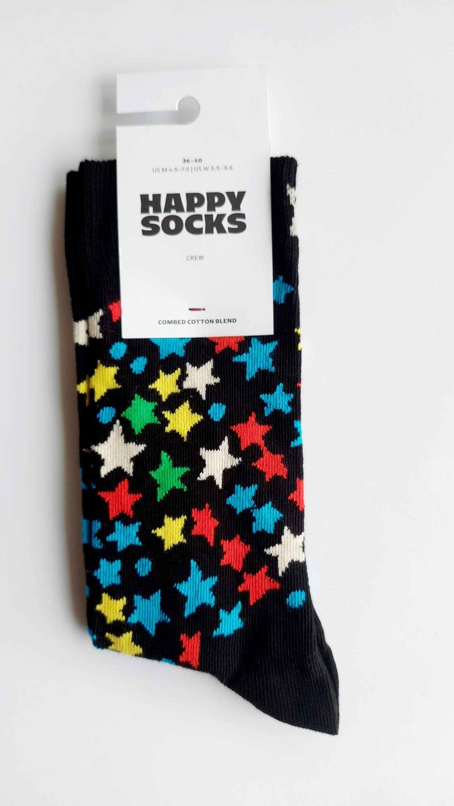 CALZINO HAPPY SOCKS BASE NERA CON STELLINE COLORATE - immagine 2