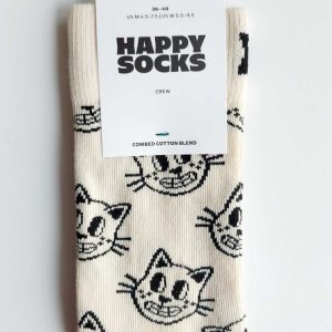 CALZINO HAPPY SOCKS PANNA CON GATTINI
