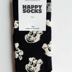 CALZINI HAPPY SOCKS NERI CON CAGNOLINI