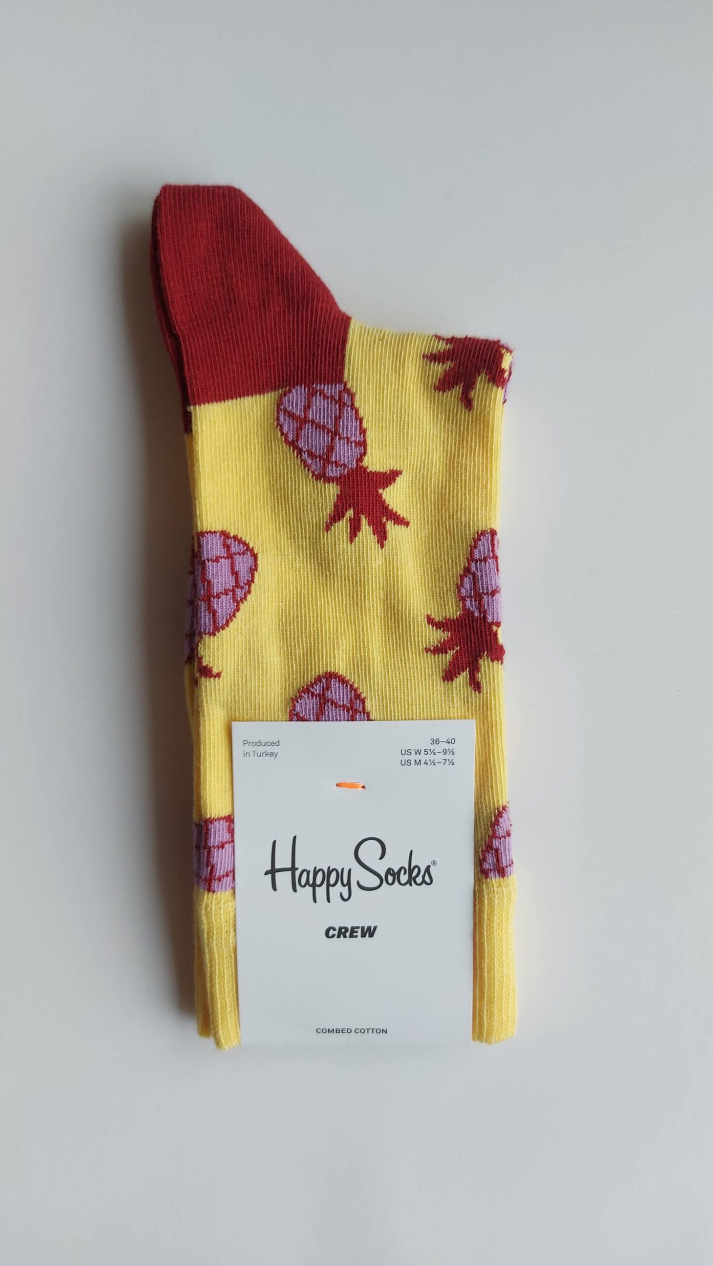 CALZINI HAPPY SOCKS BASE GIALLA CON ANANAS - immagine 2
