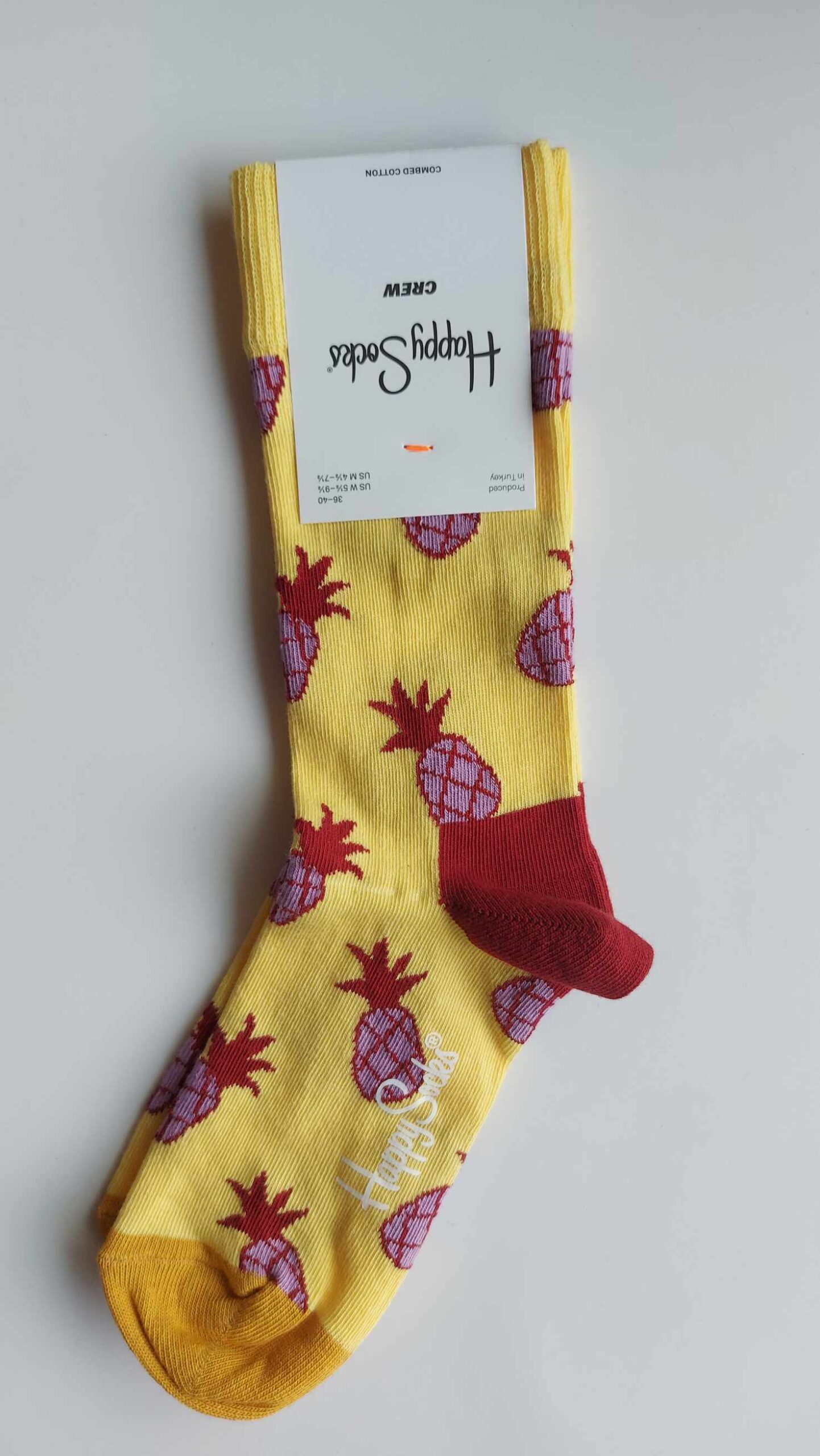 CALZINI HAPPY SOCKS BASE GIALLA CON ANANAS - immagine 3