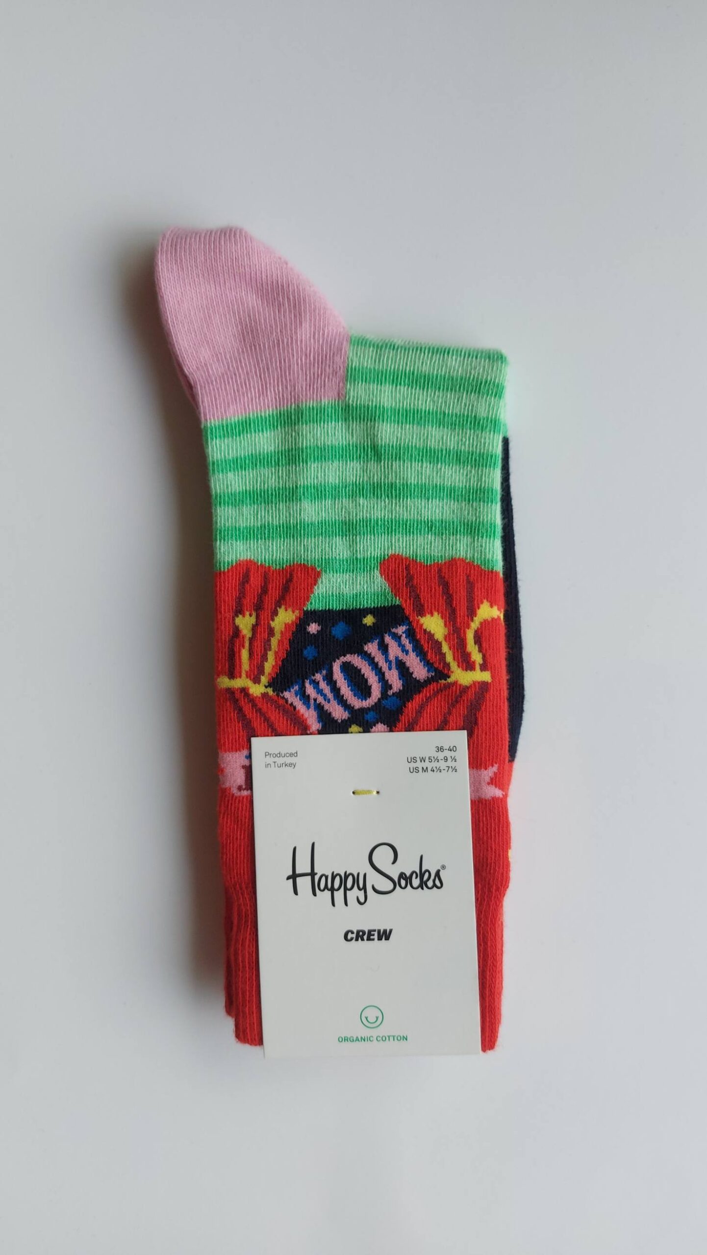 CALZINI HAPPY SOCKS BASE SCURA CON SCRITTA “MOM”