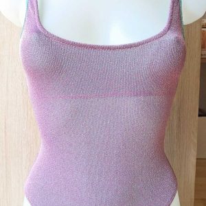 COSTUME DONNA EFFEK INTERO IN LUREX LILLA E VERDE ACQUA