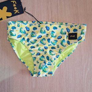 COSTUME BIMBO EFFEK A SLIP BASE BIANCA CON STAMPA DI COCCODRILLI