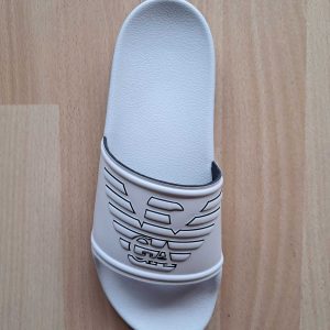 CIABATTA DONNA EMPORIO ARMANI BIANCA CON LOGO CON PROFILI NERI