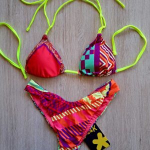 COSTUME DONNA EFFEK TRIANGOLO COLORI ACCESI LACCETTI GIALLO FLUO