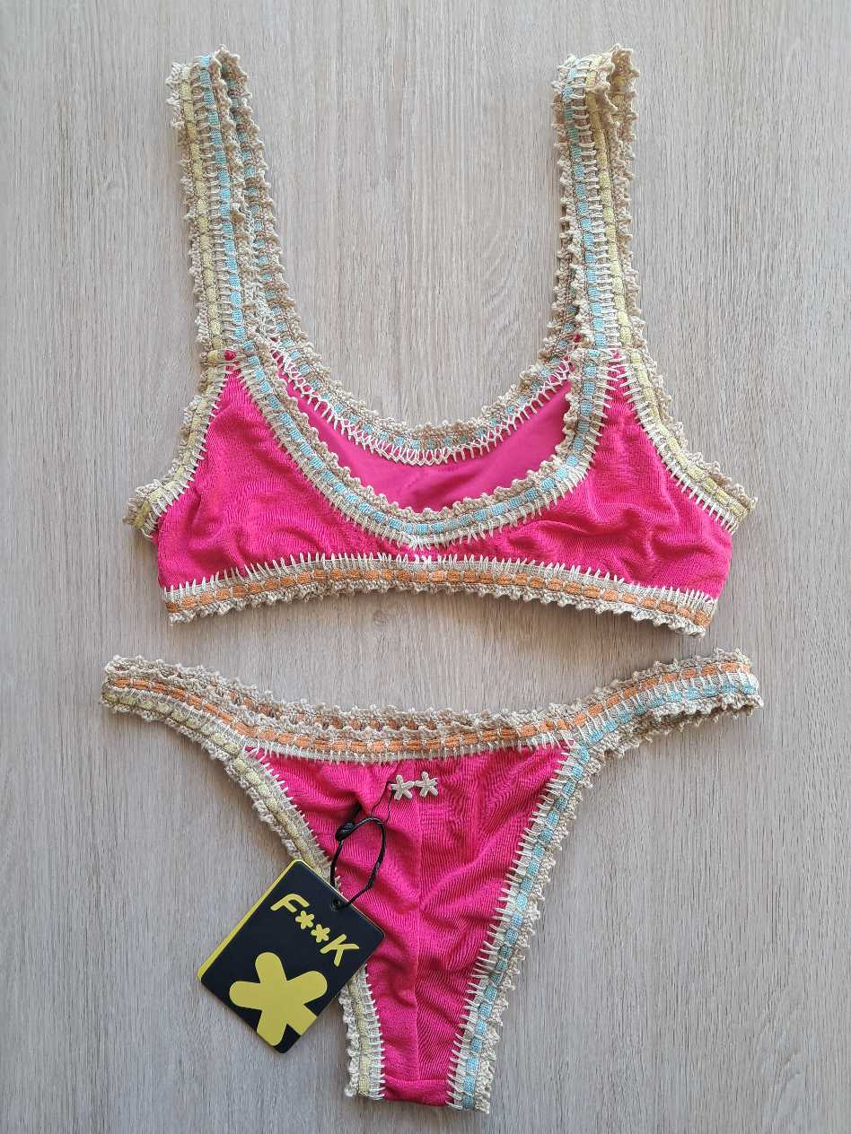 TOP EFFEK IN TESSUTO FUCSIA CON PASSAMANERIA COLORATA - immagine 6