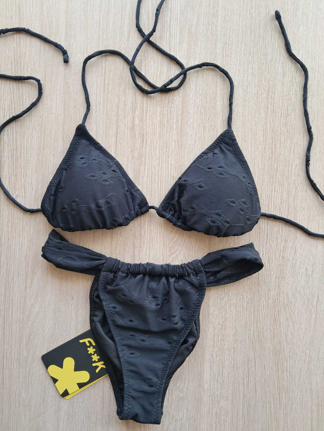 COSTUME DONNA EFFEK TRIANGOLO E BRASILIANA A TENDINA SANGALLO NERO - immagine 2