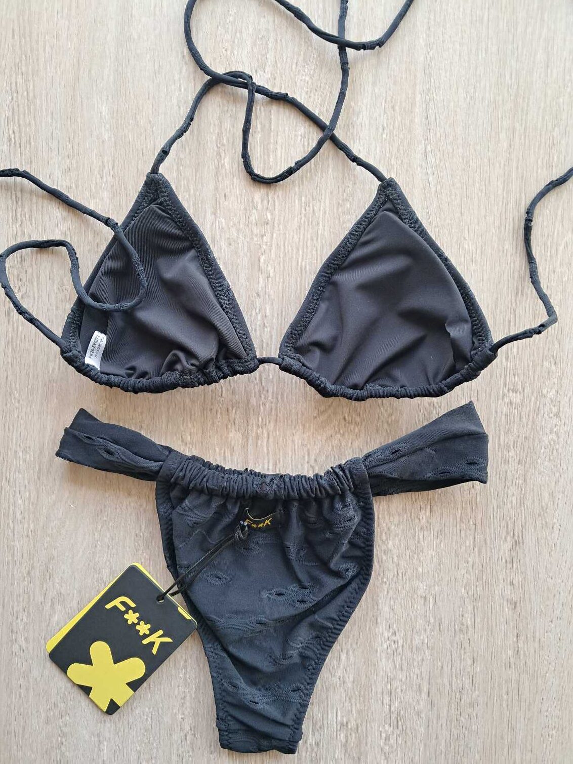 COSTUME DONNA EFFEK TRIANGOLO E BRASILIANA A TENDINA SANGALLO NERO - immagine 5