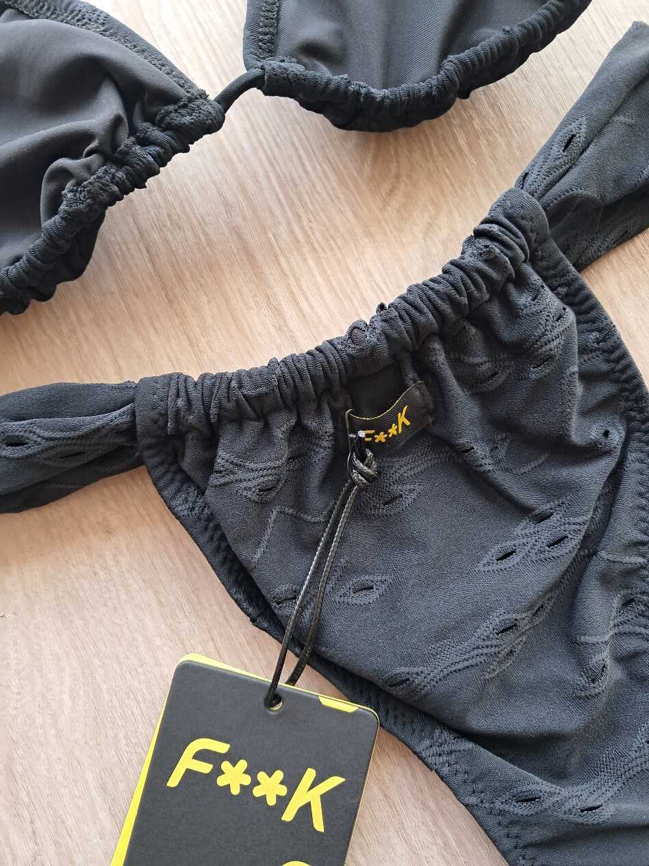 COSTUME DONNA EFFEK TRIANGOLO E BRASILIANA A TENDINA SANGALLO NERO - immagine 6