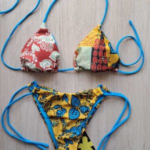 TRIANGOLO EFFEK FANTASIA NEI COLORI DEL SENAPE, RUGGINE E TURCHESE