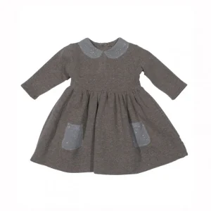 ABITO IN FELPA LUREX DETTAGLIO COLLETTO E TASCHE GLITTER