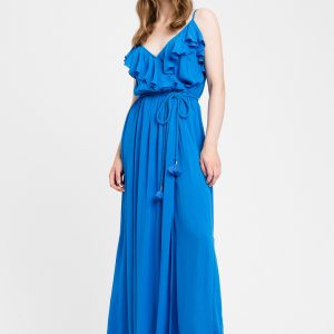 Abito Lungo Twinset in Creppone con Volants e Cintura