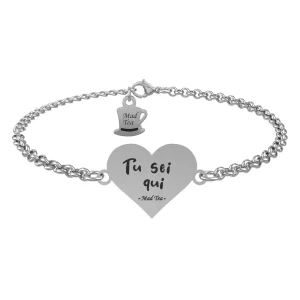 BRACCIALE DONNA MAD TEA IN ACCIAIO INOSSIDABILE AMICHE SORELLE “TU SEI QUI”