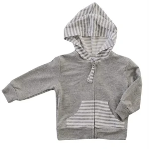 FELPA RIGATA CON CAPPUCCIO