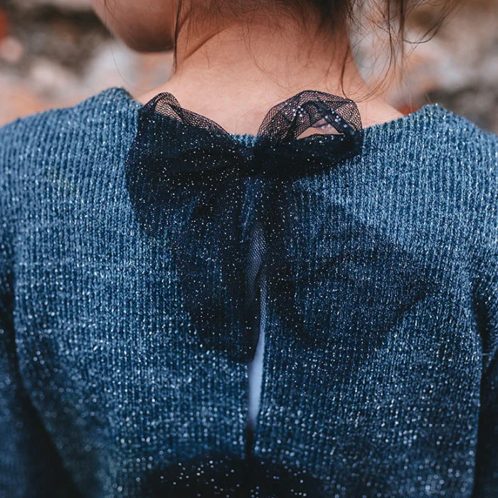 MAGLIA LUREX CON FIOCCHETTI TULLE GLITTER - immagine 2