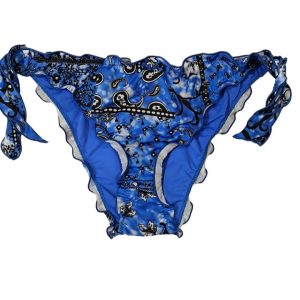 2BEKINI 2S23414-34 Costume a slip fiocchi fantasia bandana blu