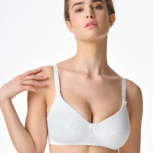 Reggiseno imbottito in cotone elasticizzato e pizzo elastico Spiman – 331