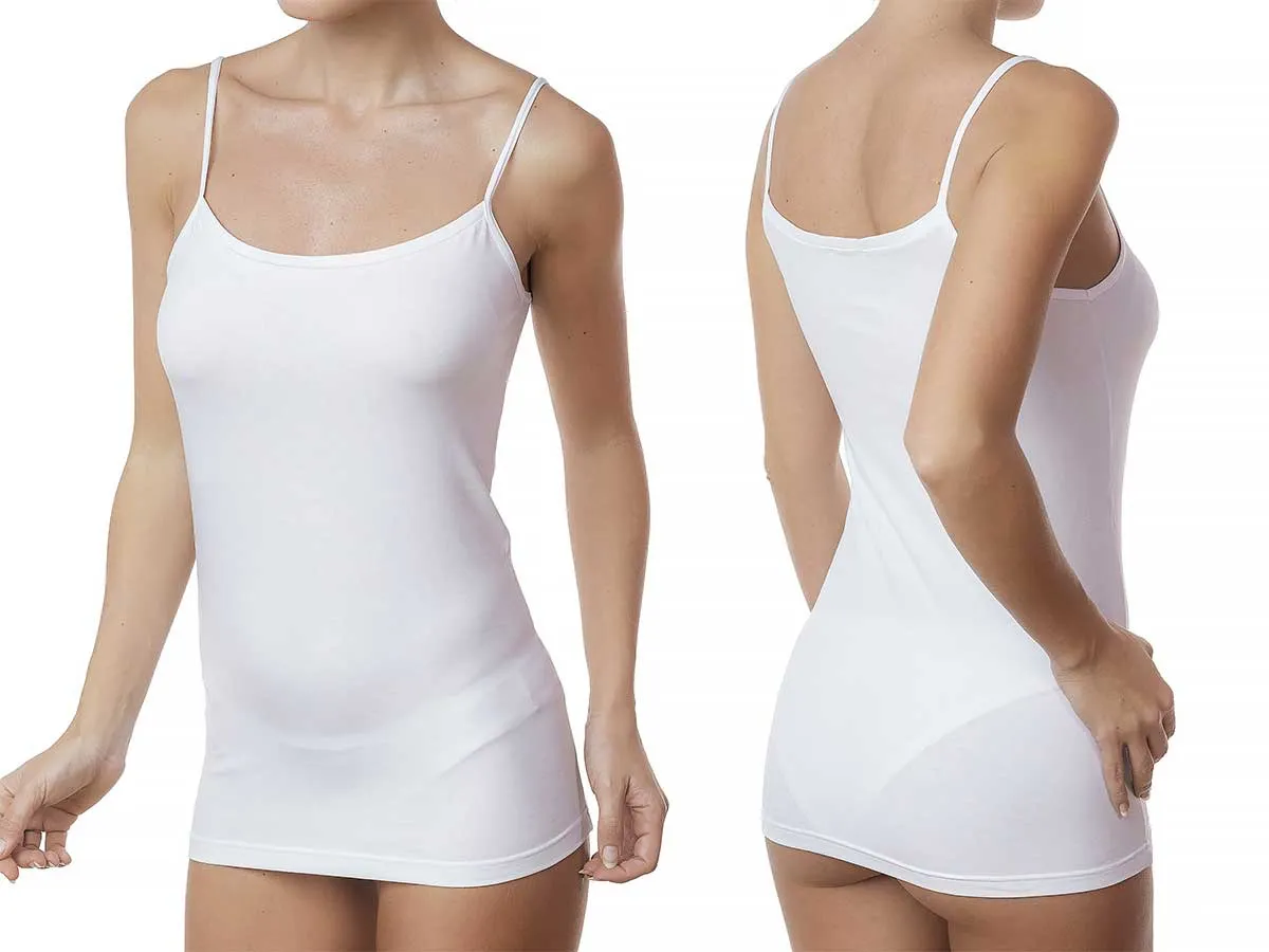 Top spalla stretta cotone elasticizzato e modal Jadea – 4179