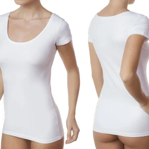 T-shirt scollo tondo in cotone modal Jadea – 4181