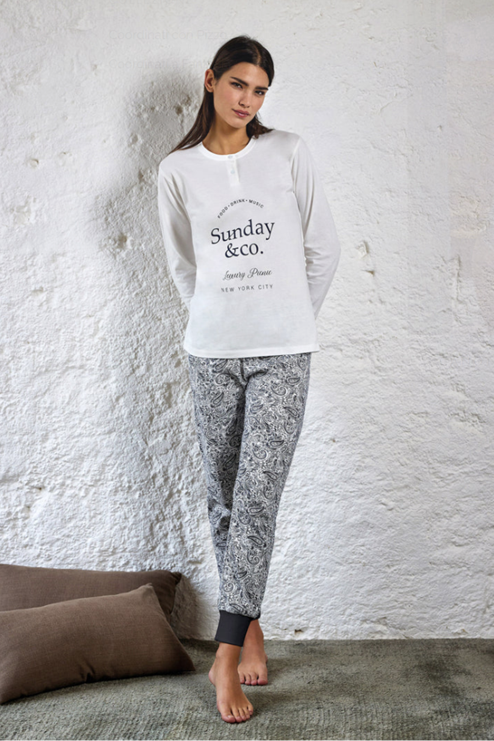 Pigiama in CALDO COTONE donna JADEA – 5240 - immagine 2