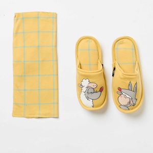 CIABATTA DONNA CASA HAPPY PEOPLE “IN BOCCA AL LUPO” NEL COLORE GIALLO